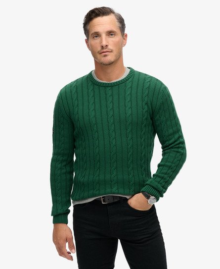 Cotton Classic Cable Knit Crew Jumper