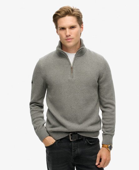 Klassischer Henley-Strickpullover aus Baumwolle