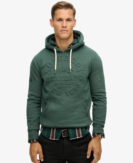 Hoodie met logoprint in reliëf