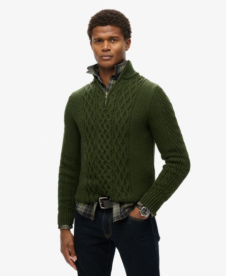 Jacob Cable Knit Half Zip Jumper