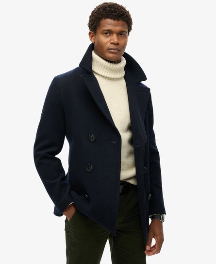 Green wool peacoat online