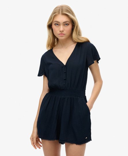 Beach playsuit met korte mouwen