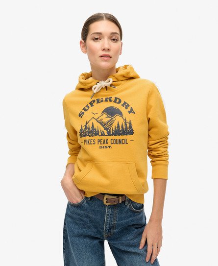 Superdry Women s Lo Fi Outdoor Graphic Hoodie Yellow Hoodies