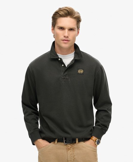 Long Sleeved Contrast Stitch Rugby Shirt 