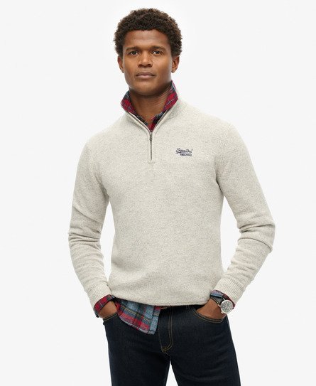 Essential Embroidered Knitted Half Zip Jumper