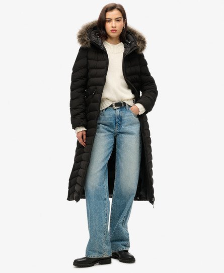 Fuji Faux Fur Hooded Longline Jacket