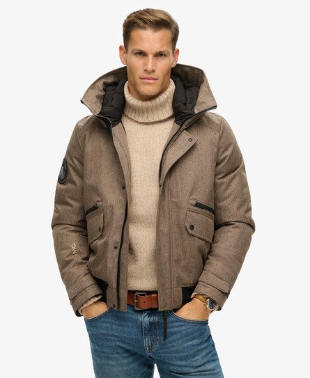 City Tweed Padded Bomber Jacket