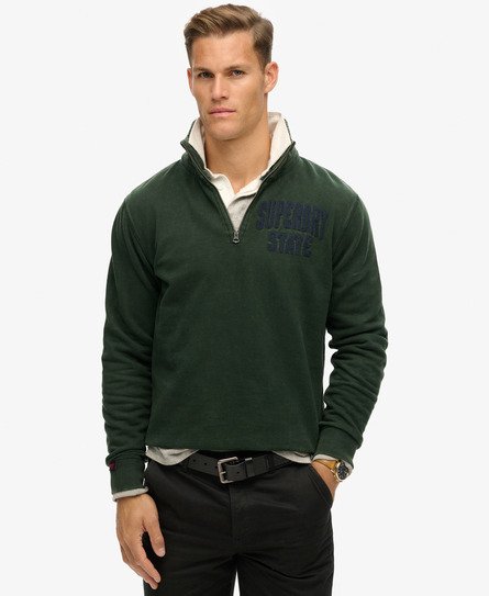 Vintage Athletic Zip Henley Jumper