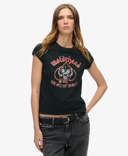 Motörhead x Superdry T-shirt met kapmouwen