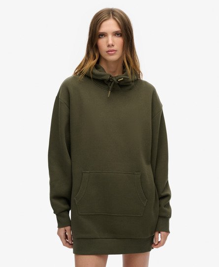 Superdry Vrouwen Tattoo Hoodiejurk met Stras Khaki