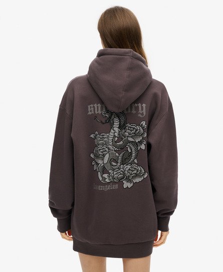 Tattoo hoodiejurk met stras