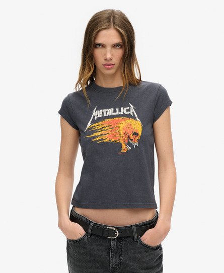 Metallica x Superdry Cap Sleeve Band T-Shirt