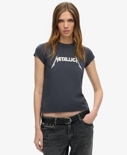 Metallica x Superdry T-shirt met kapmouwen