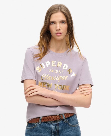 Luxe Metallic Logo Relaxed T-Shirt 