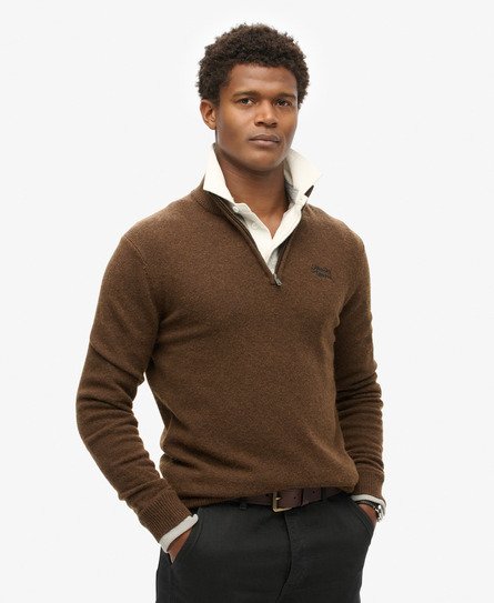 Essential Embroidered Knitted Half Zip Jumper