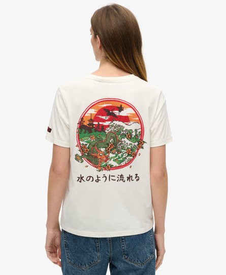 Lässiges T-Shirt mit Tokio Strassbesatz