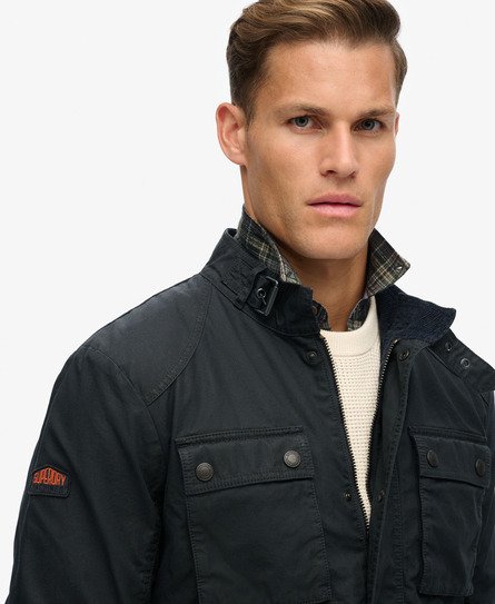 Men s The Merchant Store Wax Jacket in Eclipse Navy Superdry UK