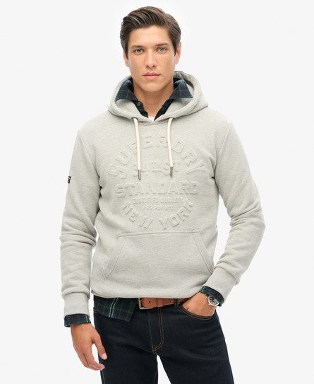 Hoodie met logoprint in reliëf