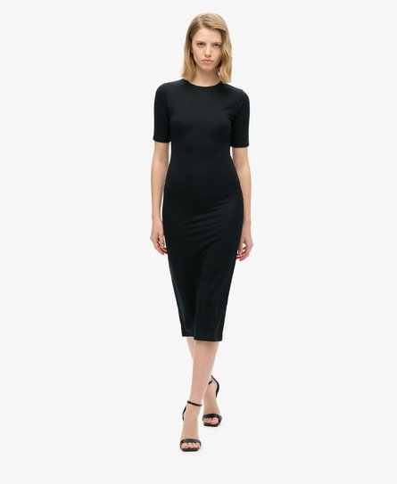 Short Sleeve Midi Jersey Dress