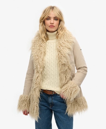 Faux Fur Lined Afghan Coat