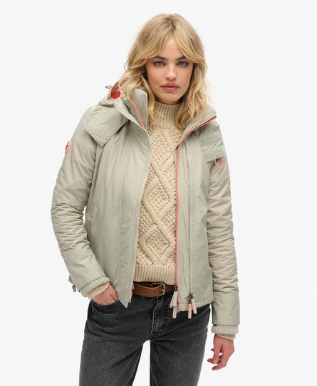 Superdry - damen pop arctic sd-windcheater mit kapuze und reißverschluss grau - größe: 40