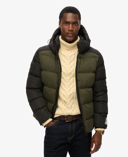 Hood Colour Block Sport Puffer