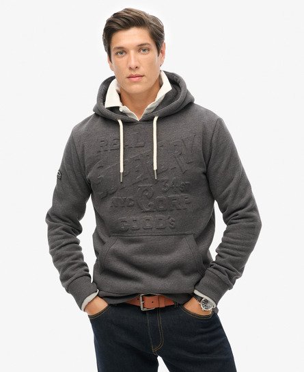 Embossed Logo Graphic Hoodie