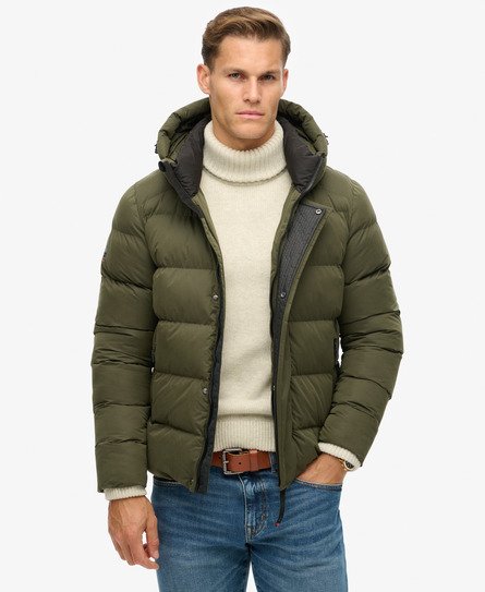 Hooded Microfibre Sport Puffer Jacket