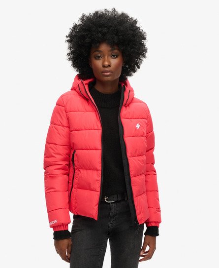 Superdry Vrouwen Spirit Sports Pufferjas met Capuchon Roze