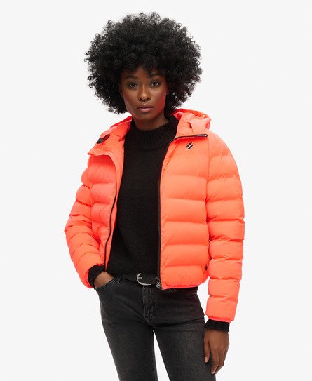 Superdry - women's code all seasons steppjacke koralle - größe: 42