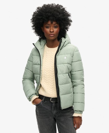 Superdry - women's spirit sports steppjacke mit kapuze grün - größe: 36