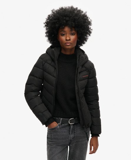 Veste rembourrée en microfibre à capuche