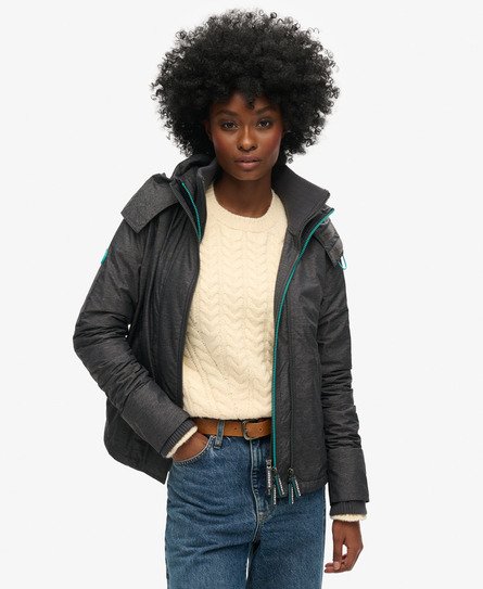 Superdry - damen pop arctic sd-windcheater mit kapuze und reißverschluss dunkelgrau - größe: 44