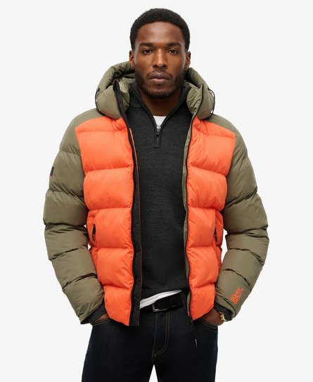 Hood Colour Block Sport Puffer