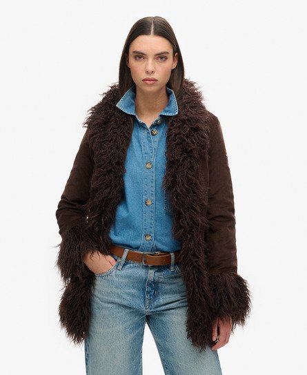 Faux Fur Lined Afghan Coat