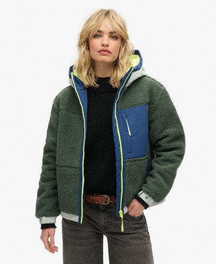 Veste à capuche vintage en sherpa