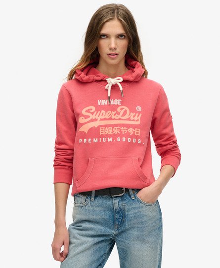 Superdry Vrouwen Hoodie met Puffprint Rood