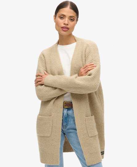 Essential lång stickad cardigan