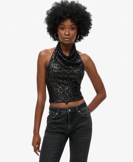 Black Plain Sequin