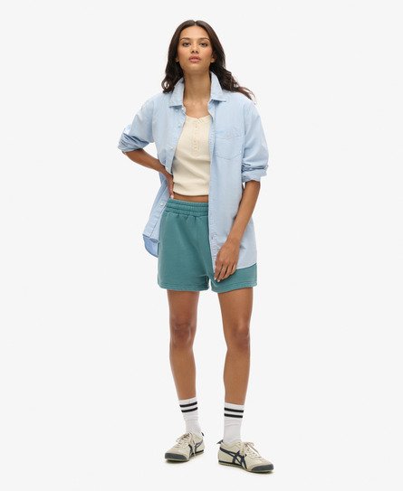 Superdry Women’s Vintage Wash Sweat Shorts Turquoise / Hydro Dark Turquoise - Size: 14