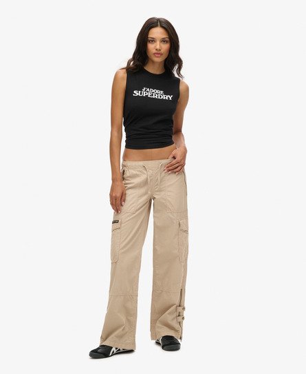 Low Rise Wide Leg Cargo Pants