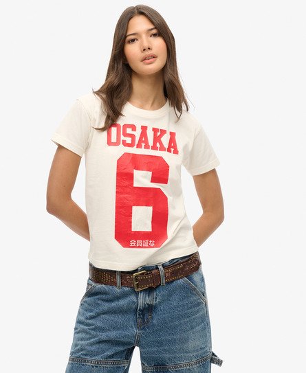 Osaka 6 T-Shirt mit rissigem 90er-Jahre-Print