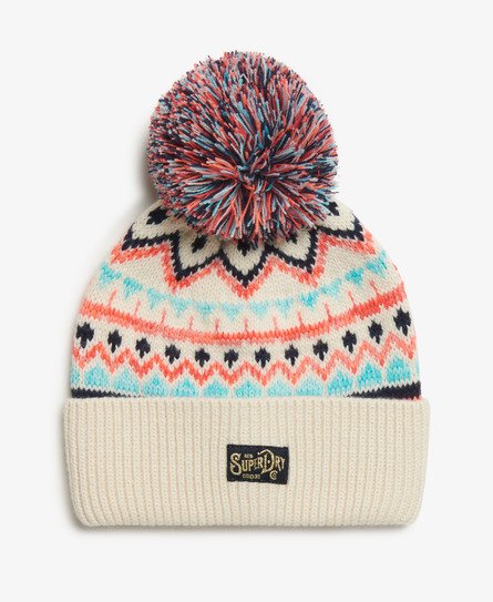 Patterned Knitted Beanie Hat