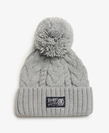 Grove beanie met kabelpatroon