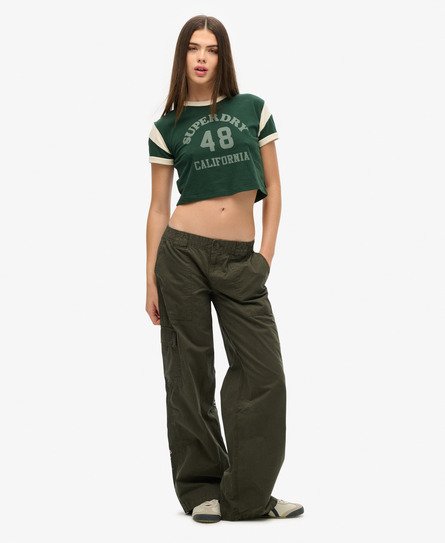 Low Rise Embroidered Cargo Pants