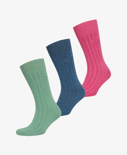 Lot de 3 paires de chaussettes Core unisexe côtelées - coton bio