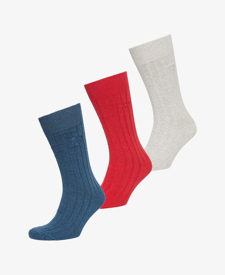 Lot de 3 paires de chaussettes Core unisexe côtelées - coton bio