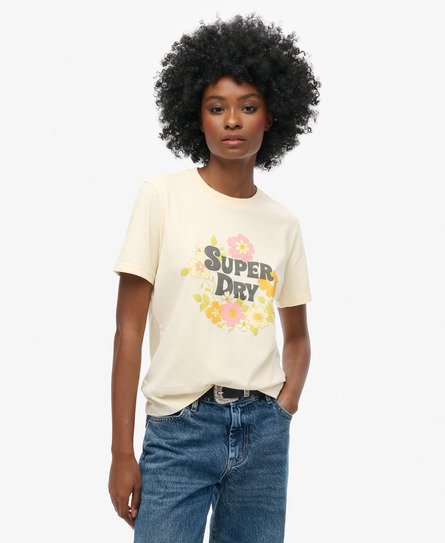 Vintage Floral Scripted T-Shirt