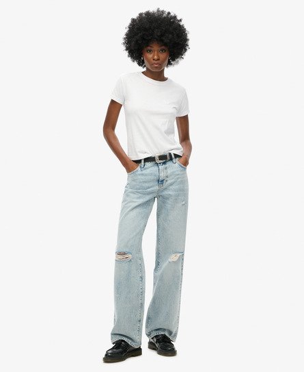 Mid Rise Wide Leg Jeans