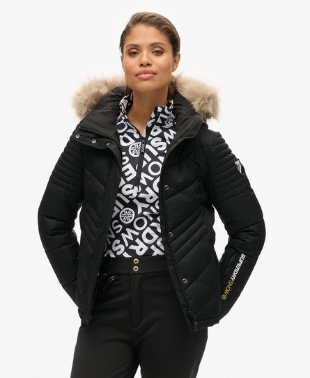 Superdry Sport Luxe Ski-pufferjas Zwart